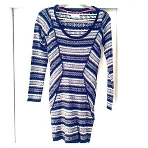 Printed mini sweater dress